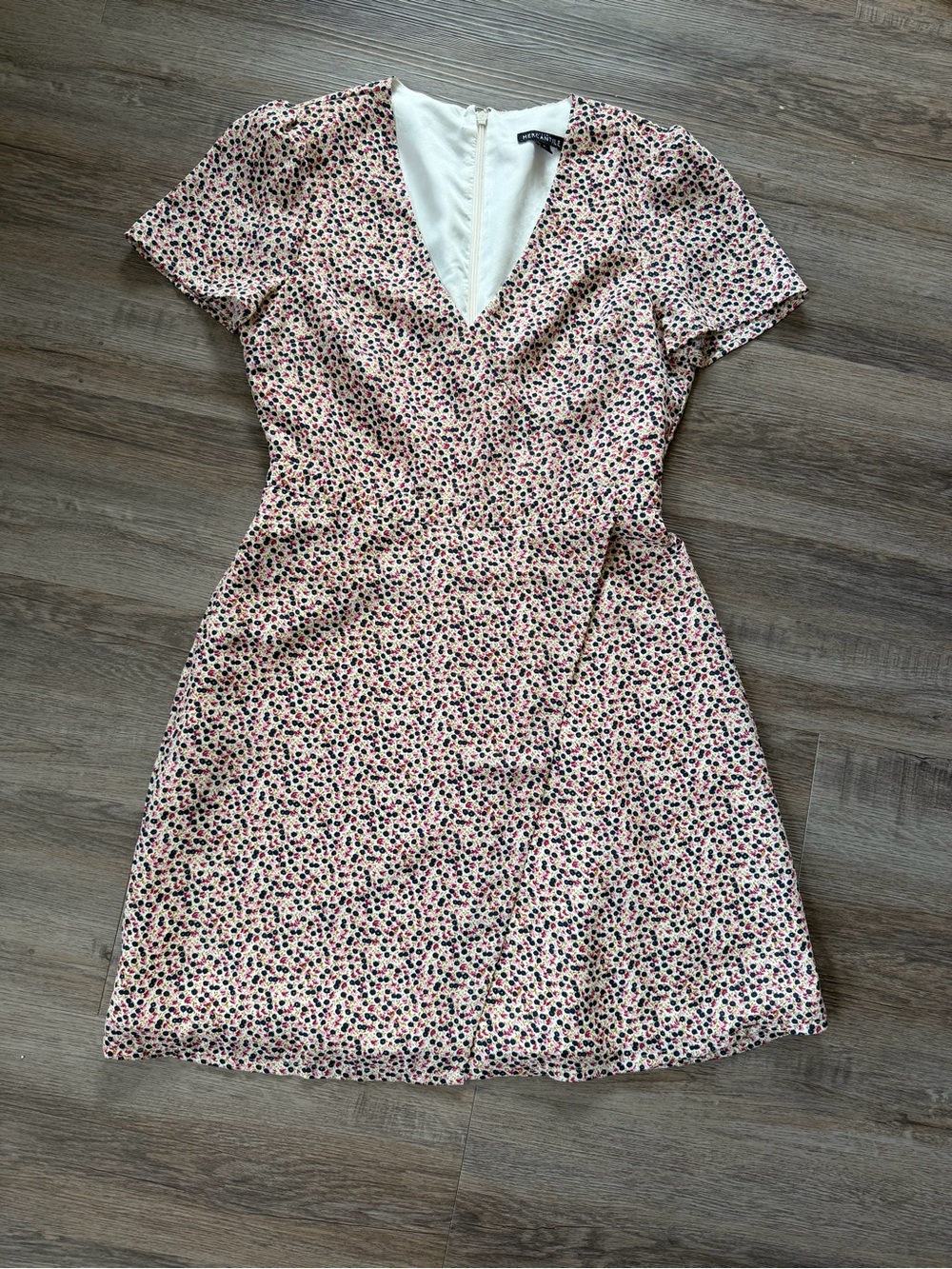 J. Crew Mercantile Floral Cap Sleeve V-Neck Dress Women 4